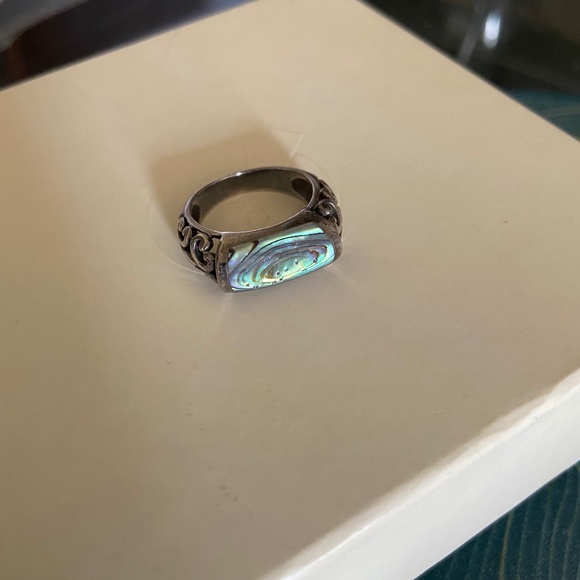 Sterling Silver 925 with abalone shell ring Size 6.5 - Picture 3 of 4